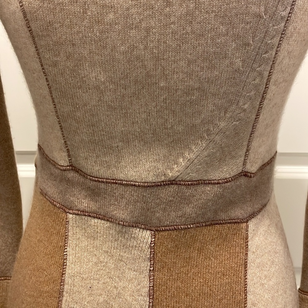 Burning Torch Beige Patchwork Cashmere Sweater Ja… - image 8